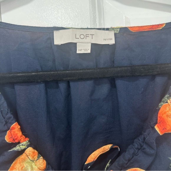 Loft 100% Cotton Orange Print Maxi Dress - Picture 3 of 4